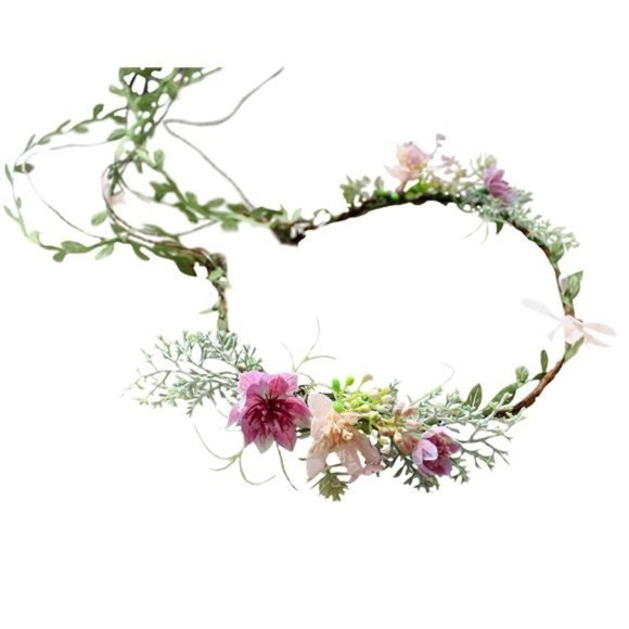 Vine Flower Crown Boho Flower Headband Hair Wreath Floral Halo Headpiece - Picture 1 of 5